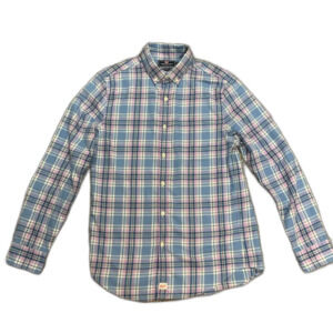 Vineyard Vines Slim Fit Murray Blue Pink Plaid Performance Flannel Shirt Size S